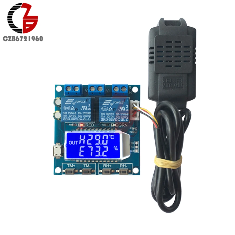DC 6V 30V LCD цифровой термостат гумидистат регулятор температуры и влажности