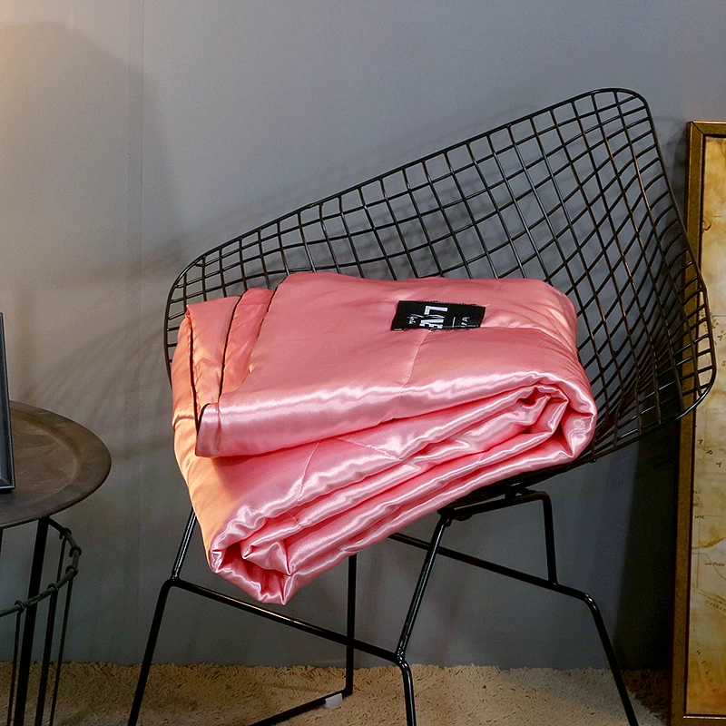 Шелковое гладкое летнее одеяло одинарное двойное полностью Королевское