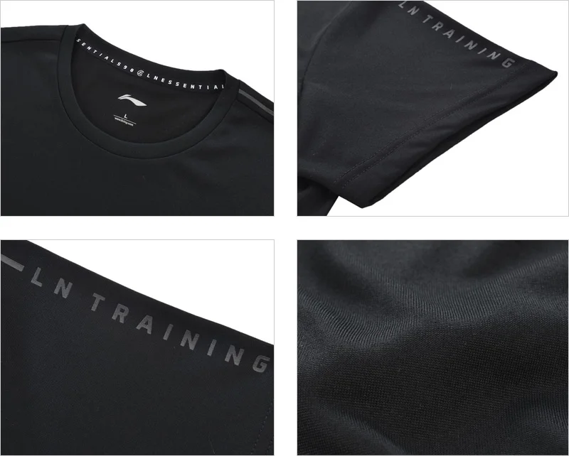 Li-Ning, мужские тренировочные футболки из Джерси, полиэстер, дышащие, обычная посадка, подкладка, спортивные футболки, топы AHSP041 MTS3091