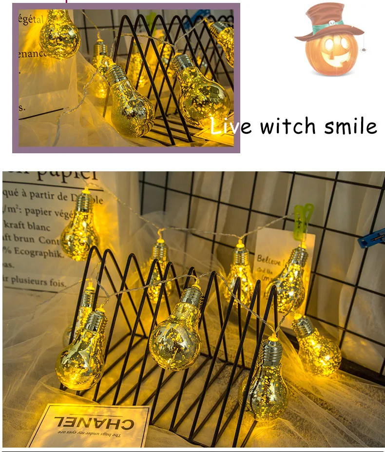 20Led серебряное покрытие лампочка эдисона батарея операции струнные светильники