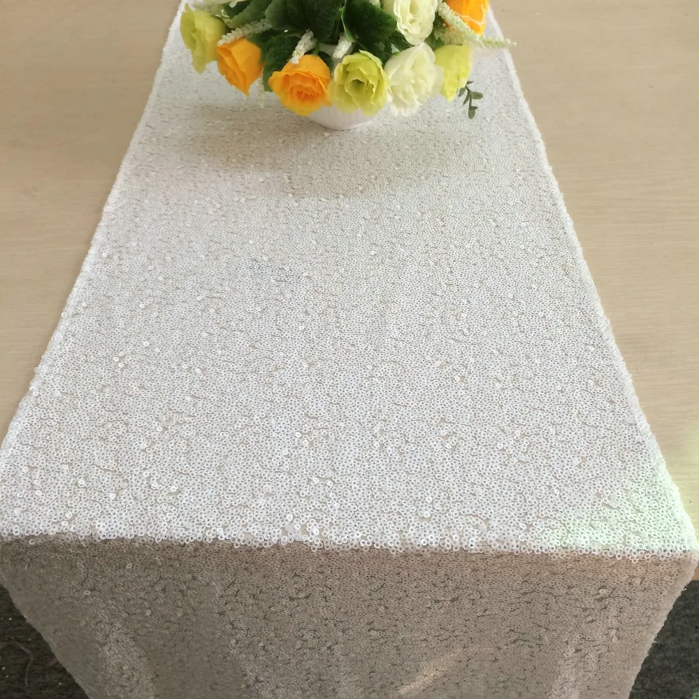 12x108in скатерть с блестками, белая настольная дорожка, блестящая скатерть с блестками, постельное белье для свадебного украшения стола 30x275cm-a