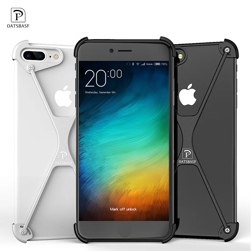 YILI X Форма чехол для iPhone 7 личность основа Plus из металла границы бампер Тонкий