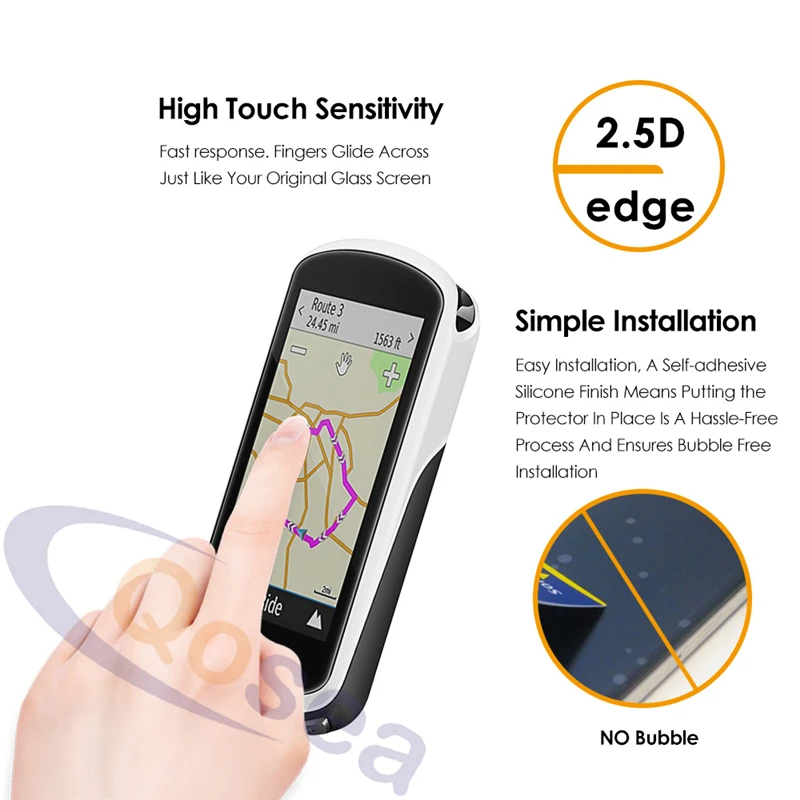 Закаленное стекло Qosea для Garmin Edge 1030 защита экрана 9 H Ультра прозрачная защитная