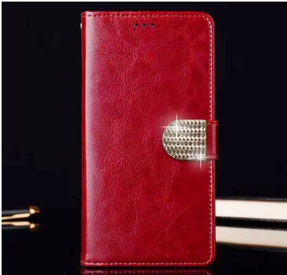 Red With diamond Роскошный флип-чехол из искусственной кожи+ Чехол-бумажник для Ulefone S9 S7 S8 U007 U008 Pro T1 защитный флип-чехол для телефона - Цвет: Red With diamond