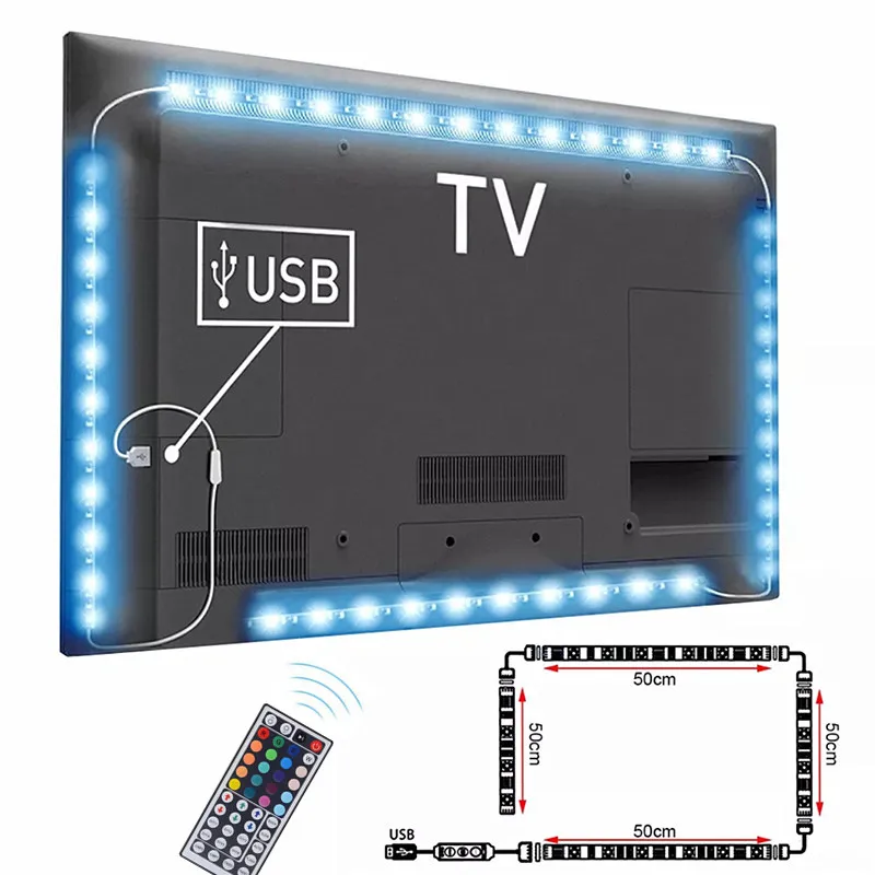 СВЕТОДИОДНАЯ лента SMD 5050 с USB кабелем 5 в постоянного тока комплект для