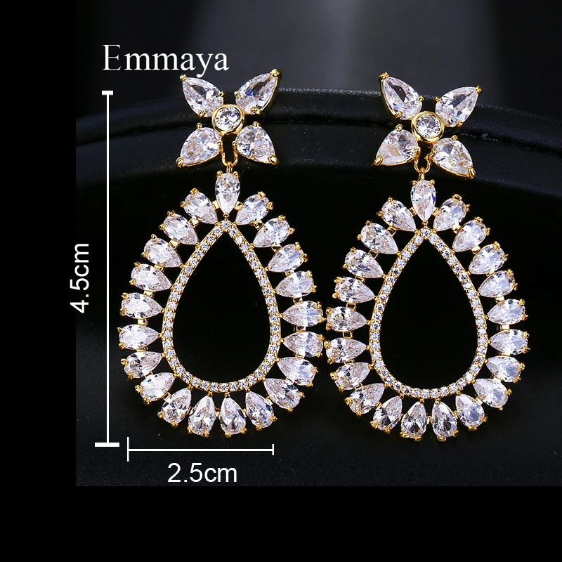 EMMAYA новые красивые серьги с цветами из розового золота 3 цвета для женщин AAA CZ