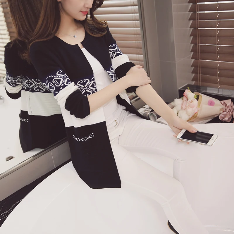 Модный женский вязаный кардиган с длинным рукавом 2021 свитер Женский жакет в