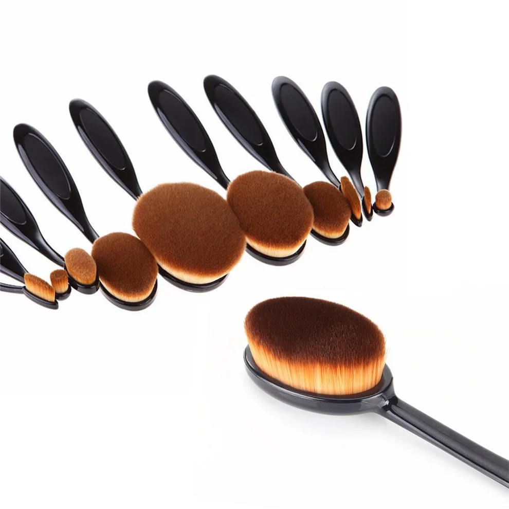 Составляют T10YS01Beauty Зубная Щетка Формы Фонд Макияж Овальные Крем Puff Щетки 10 Шт.