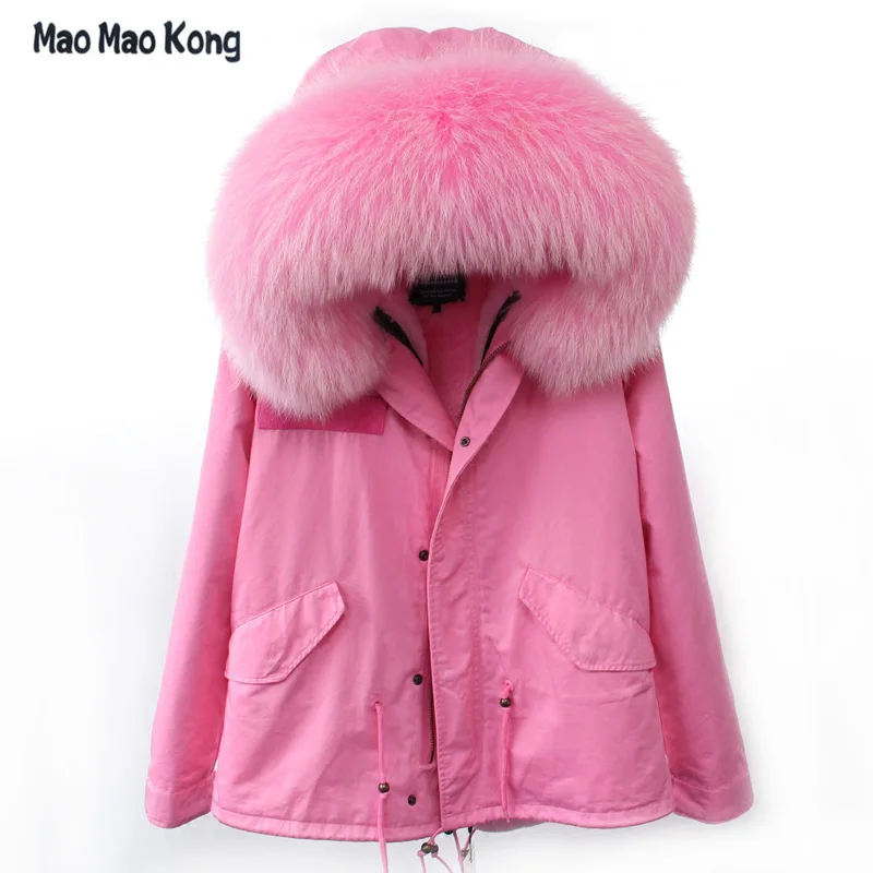 Утепленная теплая Новинка 2020 зимняя куртка женские парки пальто большой мех