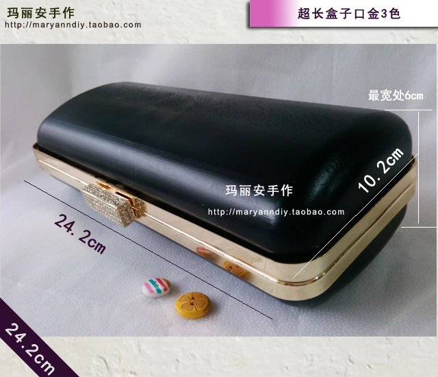 24 Cm Metal Purse Hardware Frame With Black Plastic Box Clutch O Diy Bag Making Supplies Obag Handles Accessories Drop Shopping