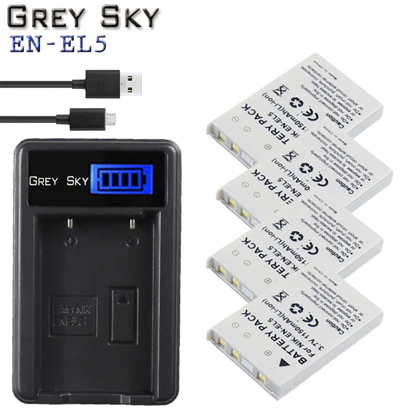 EN-EL5 RU EL5 ENEL5 батарея+ ЖК-дисплей USB Зарядное устройство для цифровой камеры NIKON Coolpix P530 P520 P510 P100 P500 P5100 P5000 P6000