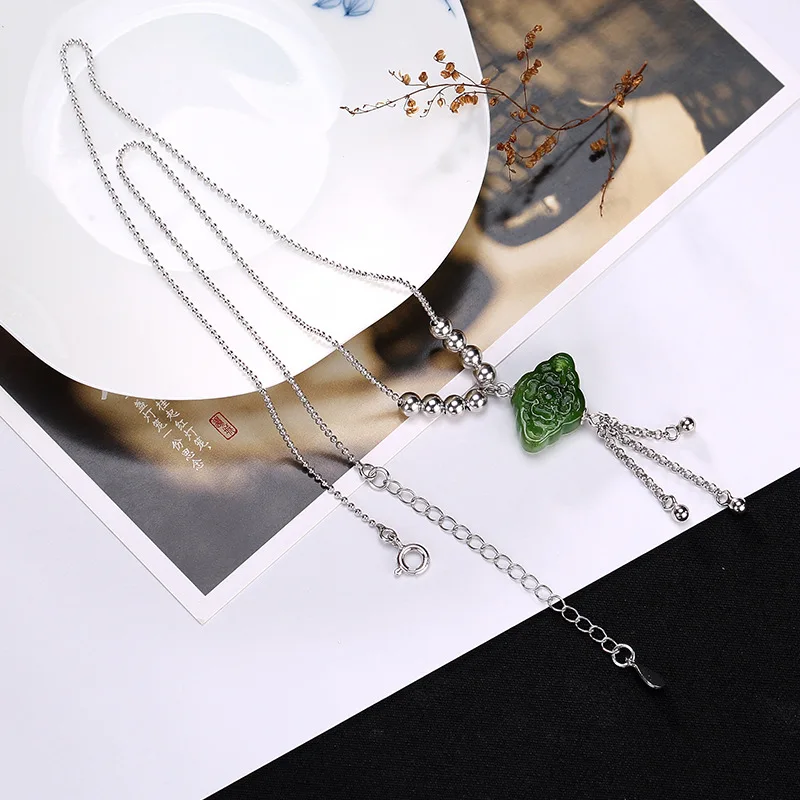 Женские ожерелья и подвески с натуральным драгоценным камнем серебро 925 пробы