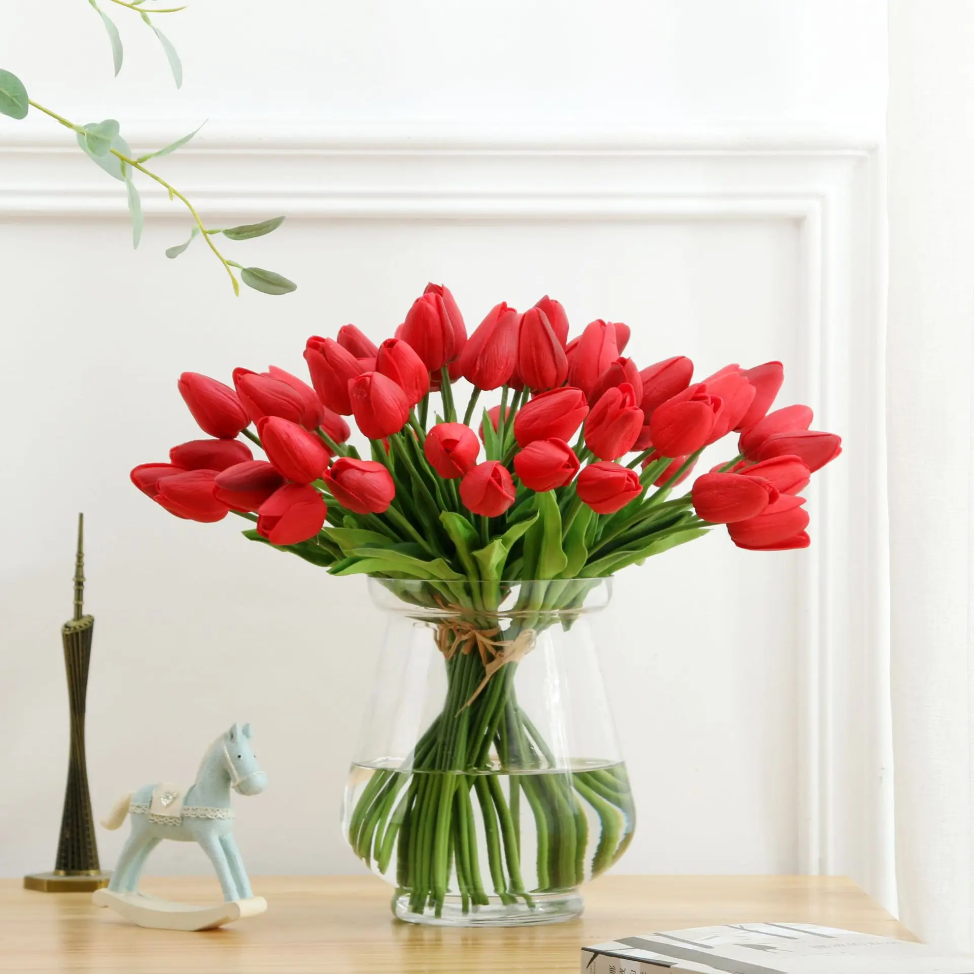 3 шт. ПУ тюльпаны Искусственные цветы Настоящее касание искусственное para decora мини