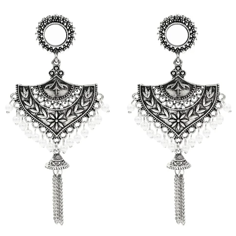 5387 S Египет винтажный, из серебряного сплава Jhumka колокольчиками бусины кисточкой серьги для Для женщин турецкий Племенной цыганские индийские украшения вечерние - Окраска металла: 5387 S