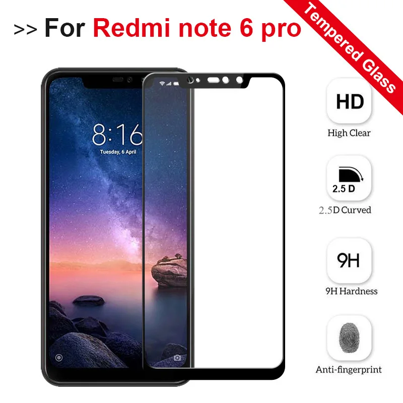 Защитное стекло redmi note 6 pro для экрана xiaomi закаленное Ksiomi Red Mi note6 6pro pro6|Защитные