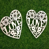 home decoration wooden letters of diy accessories heart wood with hole the original wood wedding decoration coloured drawing