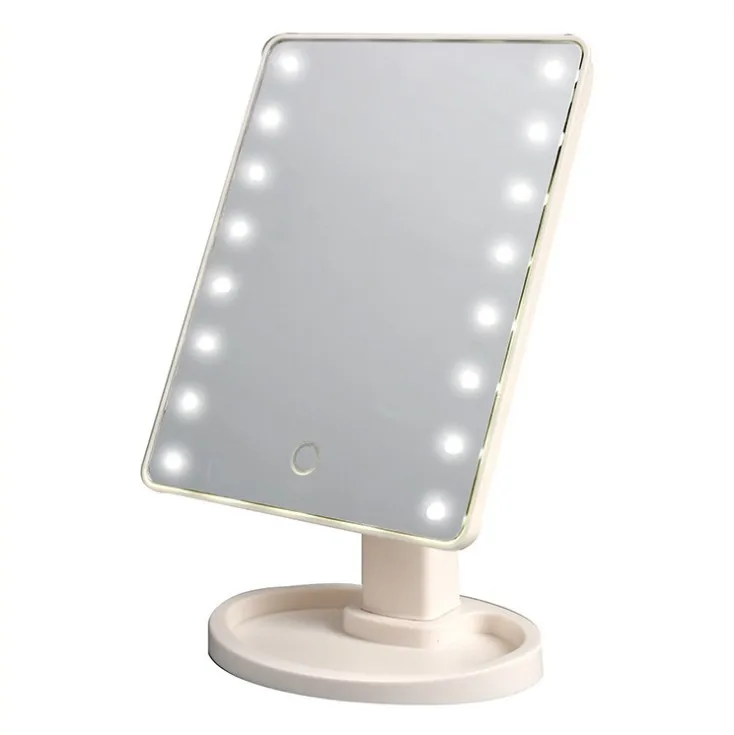 16LED White Свет полосы с обеих сторон 22 светодиодный свет Сенсорный экран зеркало для макияжа 1X 10X яркий 180 градусов Регулируемый USB или батареи Применение - Испускаемый цвет: 16LED White