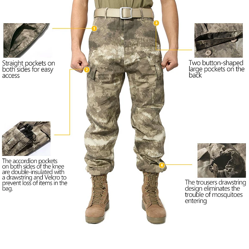 Камуфляж Militar брюки мужские спортивные тактические армейские для кемпинга и