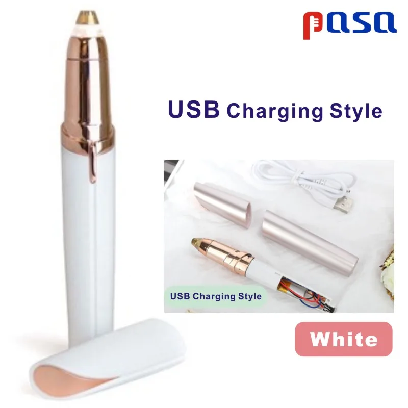 USB Charging(White) Электрический триммер для бровей/удаление волос для лица и бровей/мини бритва для бровей/Мгновенный безболезненный портативный эпилятор - Цвет: USB Charging(White)