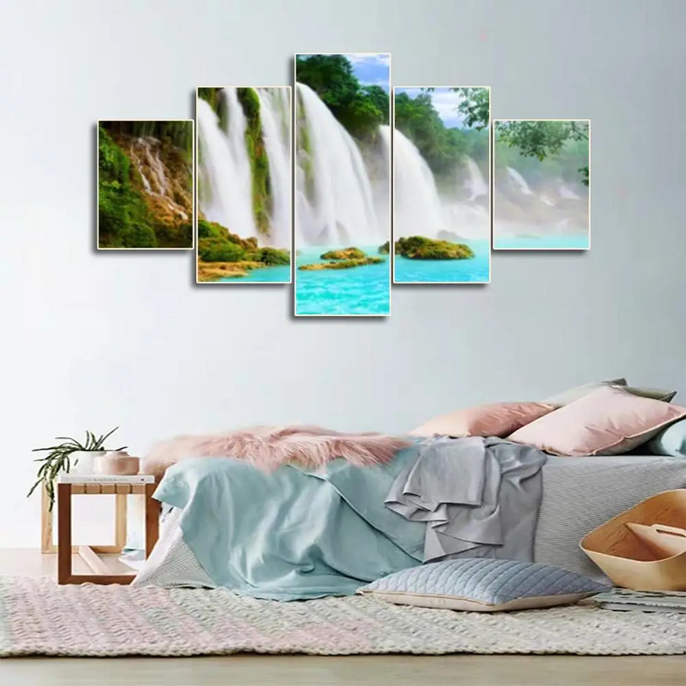 

modern waterfall definition pictures canvas prints Home Decoration living room Wall modular painting Print cuadros(no frame)4pcs