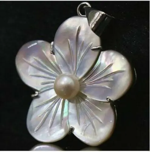 Новинка 34 мм белый чехол для матери натуральный цветок кулон женские модные