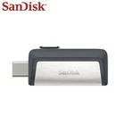 Двойной Флеш-накопитель SanDisk Ultra с USB 3,1 Type-C, флеш-накопитель 32 ГБ, 64 ГБ, 128 ГБ, 256 ГБ, OTG, флешка, карта памяти, флэш-диск, максимум 150