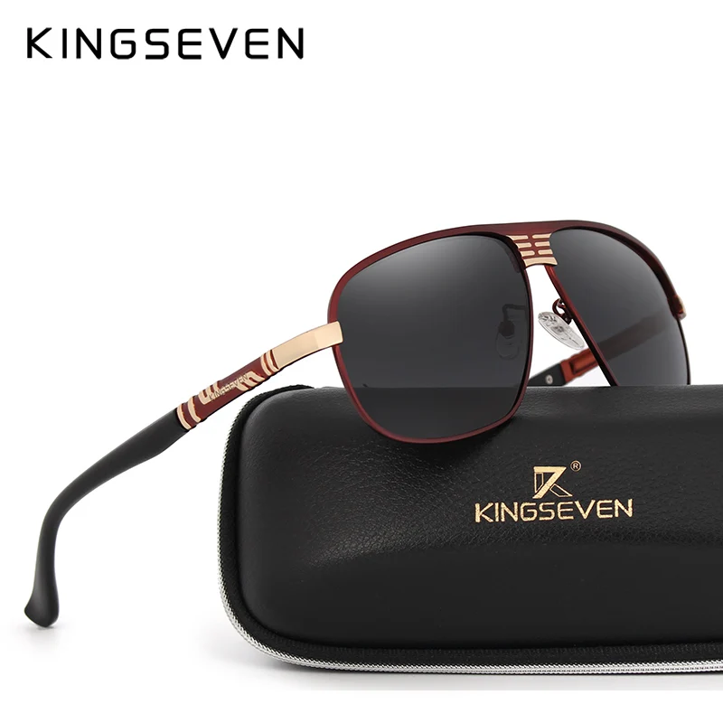 KINGSEVEN, Новое поступление, поляризационные солнцезащитные очки, мужские, фирменный дизайн, модные, защита глаз, солнцезащитные очки с аксессуарами, коробка, gafas de sol