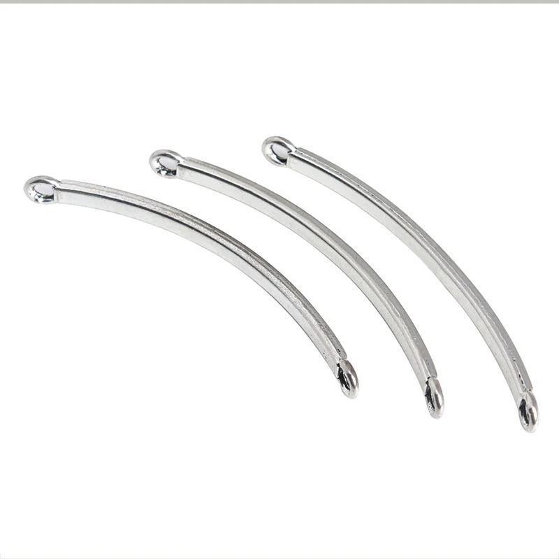 

10pcs 3x53mm Antique Silver Color Zinc Alloy Necklace Bracelets Curve Connectors Clasp for DIY Jewelry Making Materials F3768