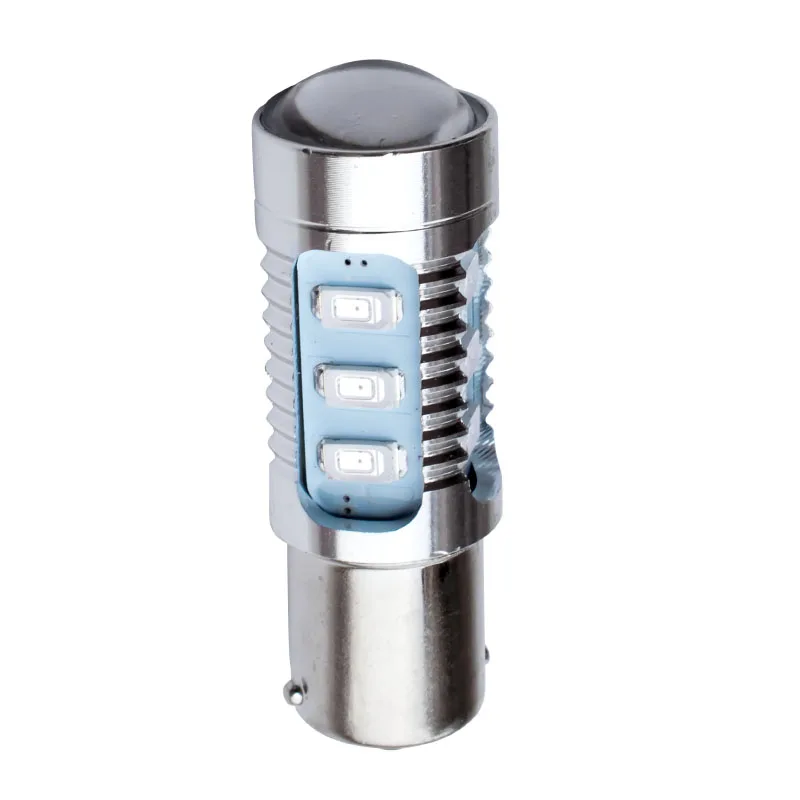 1 шт. 1156 P21W BA15S 15 smd 5630 светодиодный объектив проектор алюминиевый чехол для автомобиля стоп-сигнал двигатель DRL лампы белый красный желтый янтарь DC12V