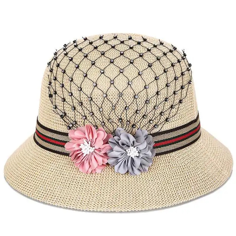 Женская соломенная шляпа от солнца Пляжная с цветами лето 2021 | Аксессуары для