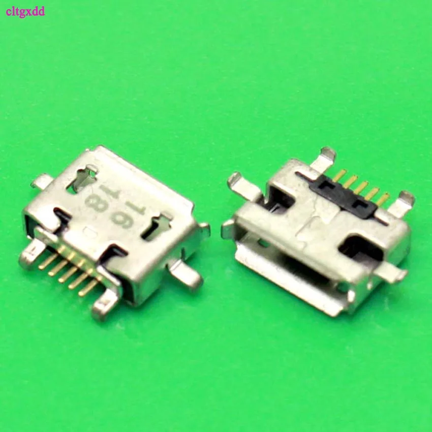 clgxdd 10pcs Micro USB 5pin B type Female Connector 4 Fixed feet For Mobile Phone 5 pin Charging Socket