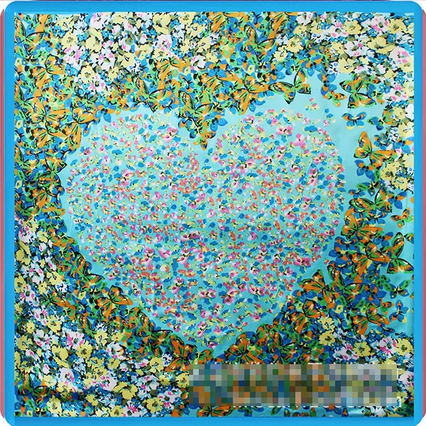 90 см * 2017 Высокое качество Большой размер имитация шелка шарф мультфильм кошка