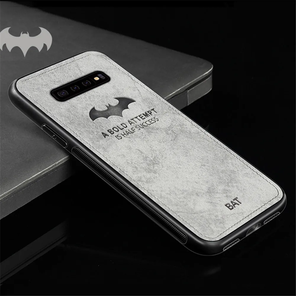 Gray Batman Мягкой ткани для удаления остатков крема Бэтмен противоударный чехол для samsung Galaxy S9 S8 S10 плюс S7 Note 9 8 A6 A7 плюс A8 A9 M10 M20 A10 A30 A50 A70 - Цвет: Gray Batman
