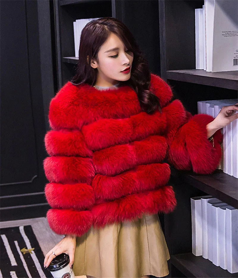Кораллово-Красный Topfur White Fox Real Fur Female Coat Women Short Winter Fur Leather Jacket Clothes Outerwear Natural Fox Fur Coats For Women - Цвет: Кораллово-Красный