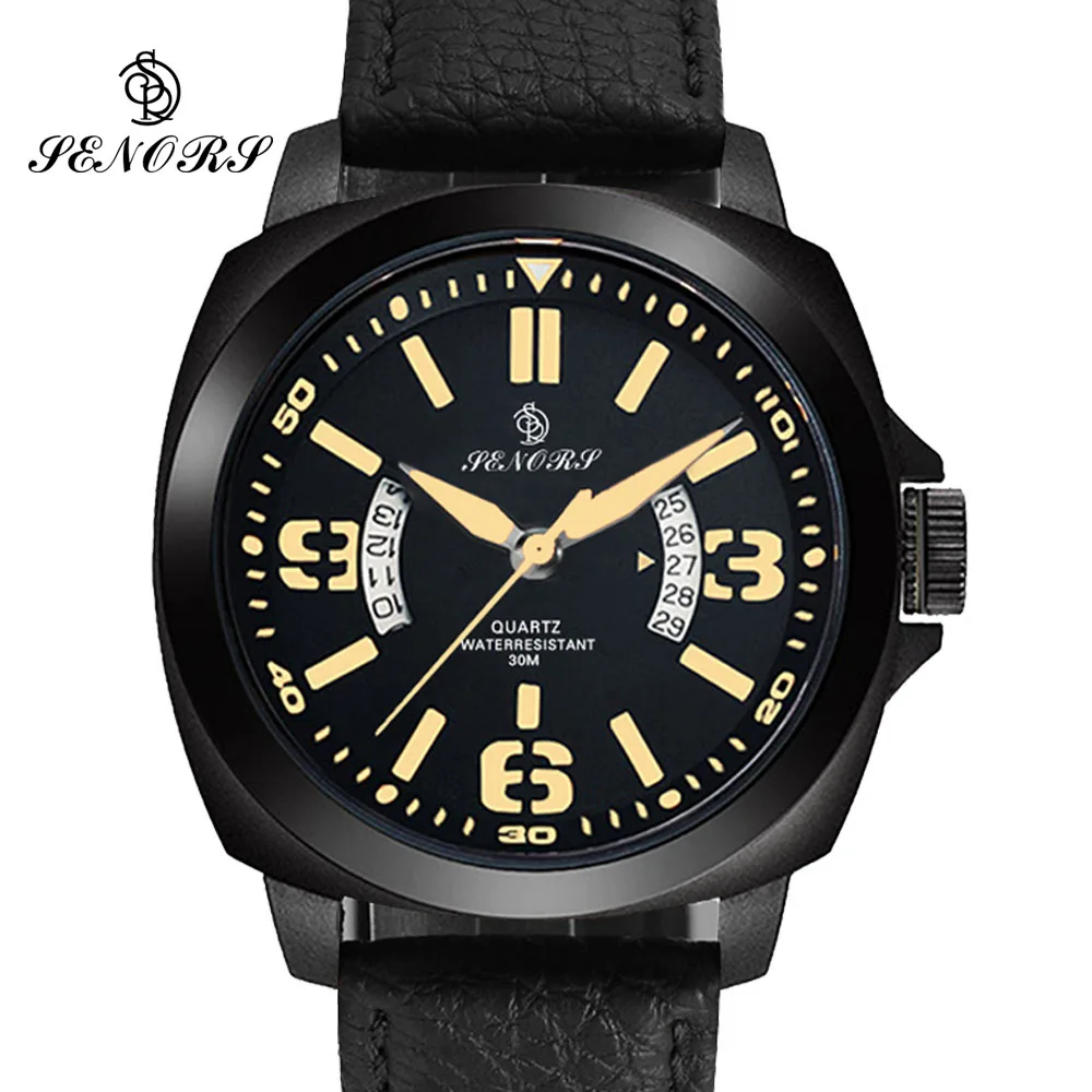 2017 Brand Luxury Leather Watch Men Business Casual quartz Watches Military Wristwatch waterproof Relogio New SALE Calendar | Наручные