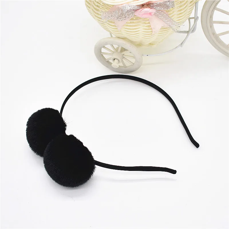 Детский обруч для волос с помпонами аксессуары кошачьими ушками повязка на