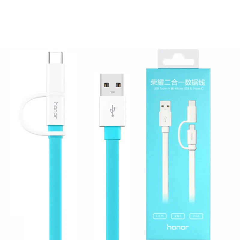 Оригинальный Micro USB кабель Huawei Honor 2 в 1 Typc C быстрое зарядное устройство А 5 м Type-C для