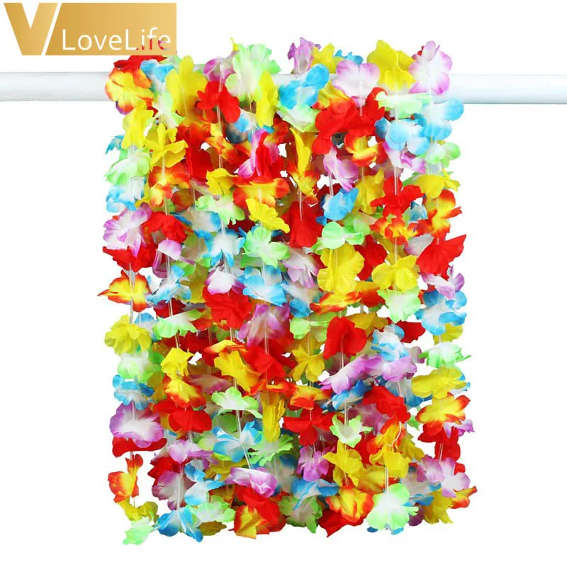 10 шт. Гавайская искусственная гирлянда ожерелье Лейс венки цветок Гавайские