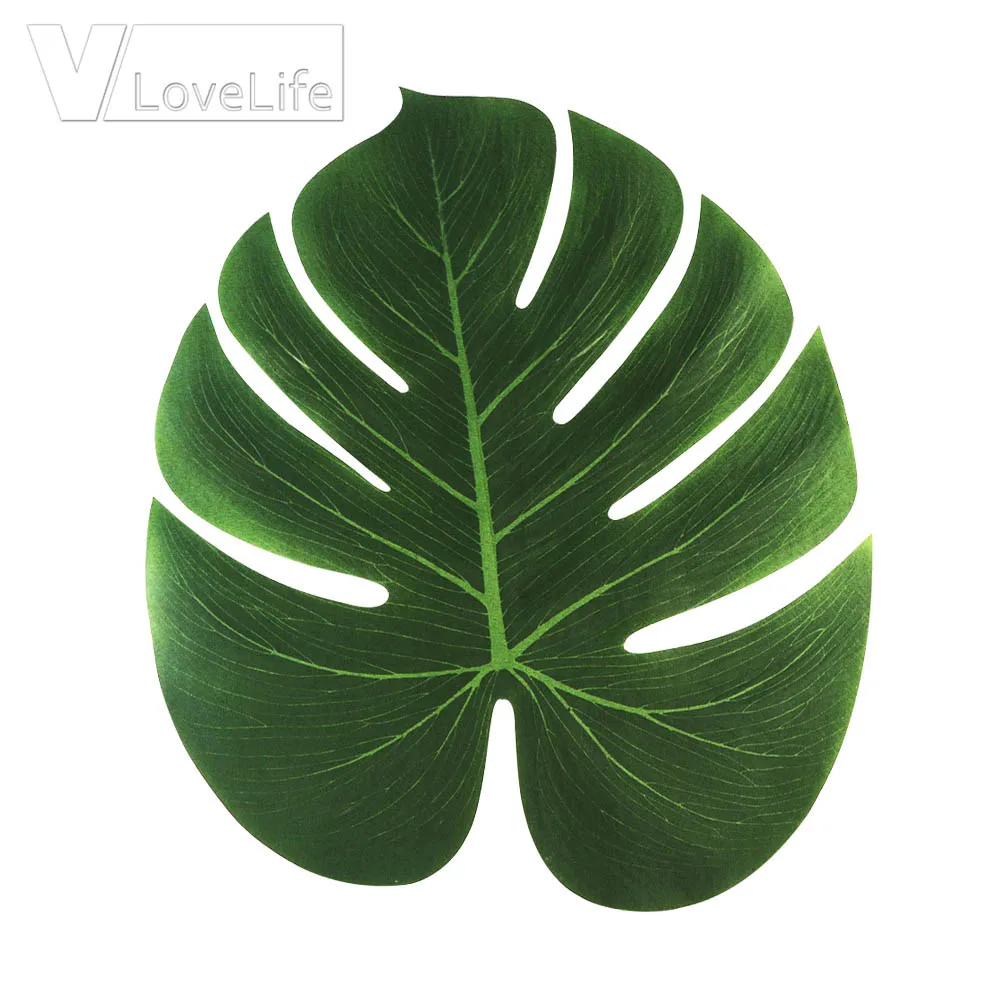 Недорогие искусственные тропические Пальмовые Листья 12 шт./лот черепахи листья