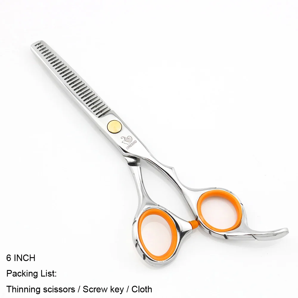 Thinning 6 no box Парикмахерские ножницы 5,5 дюймов или 6 дюймов, парикмахерские ножницы с нескользящей ручкой, модный стиль, Lyrebird, новинка - Цвет: Thinning 6 no box