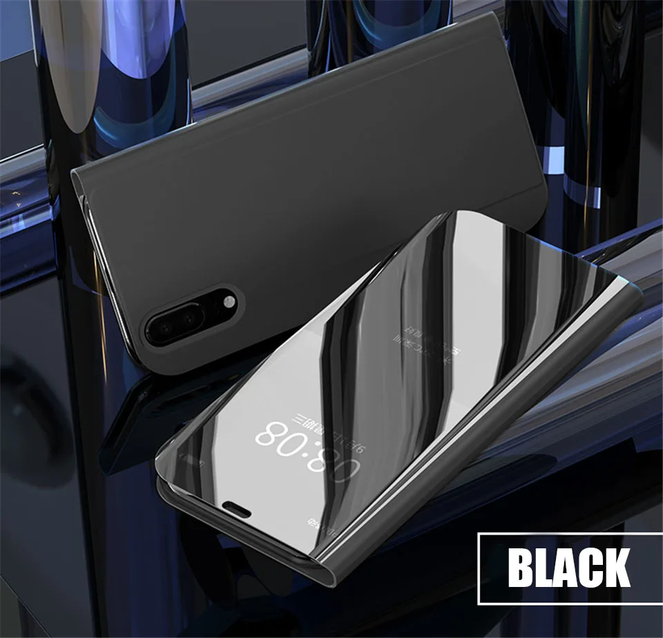 Black Роскошный зеркальный флип-чехол для iPhone 8, 7, чехол, 6, 6S Plus, XR, XS, Max, X, кожаный чехол, держатель для iPhone, XR, 7 plus, 8 plus, X, чехол, сумка - Цвет: Black