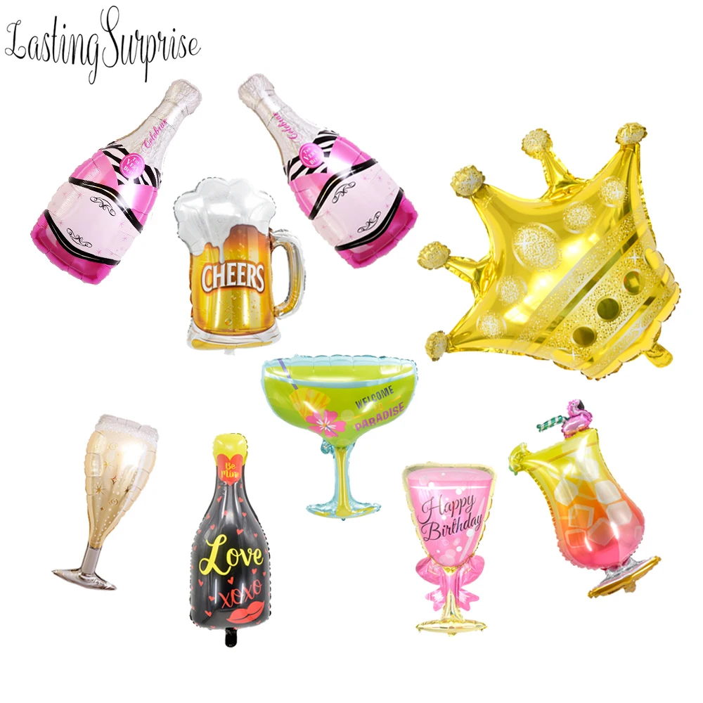 1 шт. с новым годом шампанское воздушные шары из алюминиевой фольги воздушный шар