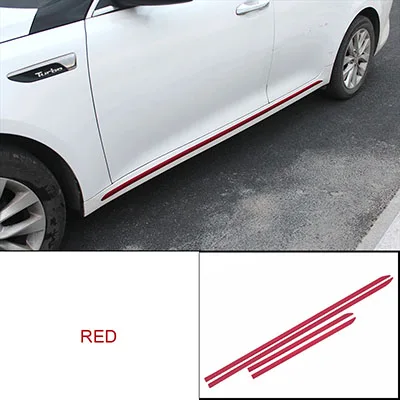 Red Спорт Красный и зеркальный серебристый корпус боковая дверь Молдинг Накладка аксессуары гарнир протектор для Kia Optima K5 - Цвет: Red
