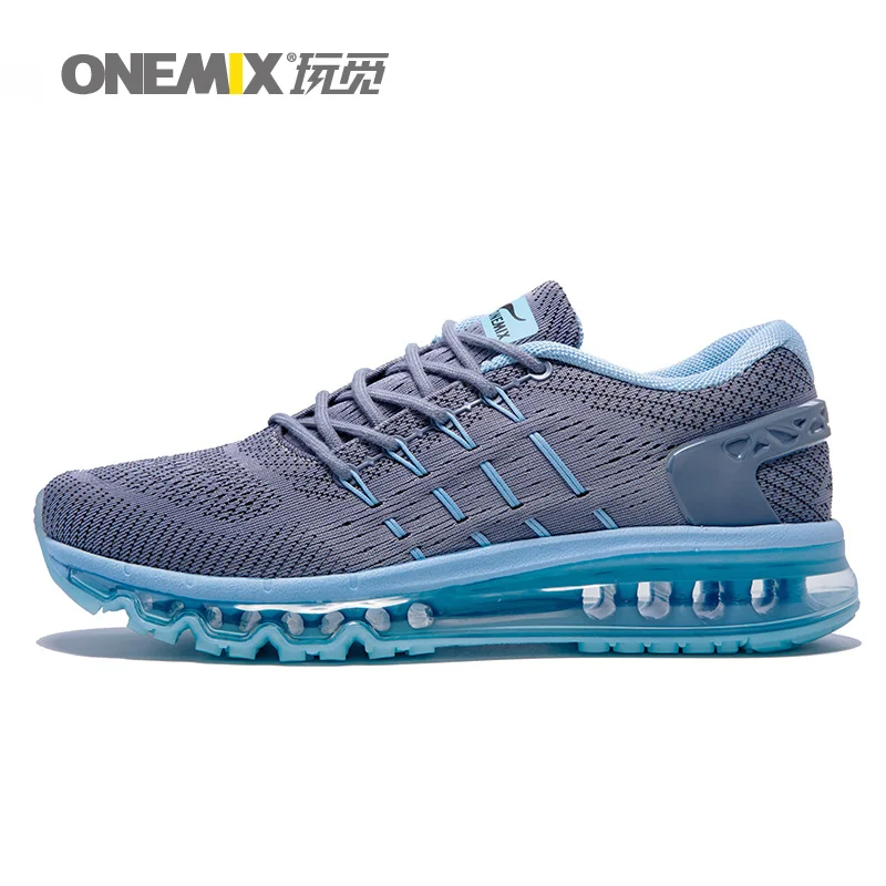 ONEMIX Air/женская спортивная обувь для мужчин; сетчатая уникальная обувь; язык; спортивные кроссовки; Черная дышащая Спортивная обувь; кроссовки с подушкой; 8 - Цвет: Gray Baby Blue M