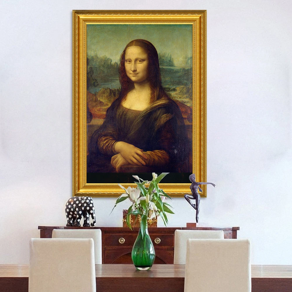 

Classic Oil Painting Leonardo Da Vinci The Mona Lisa Smile Canvas Print Painting Posters Wall Picture For Living Room Home Decor