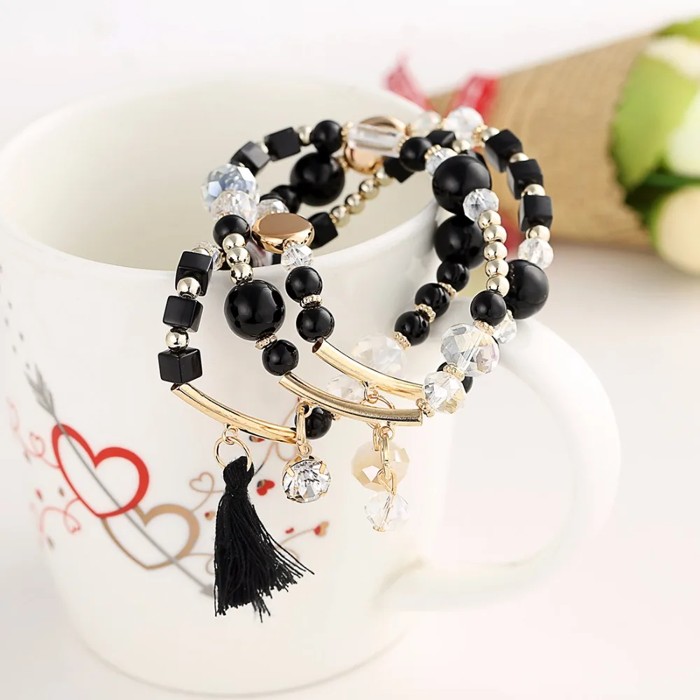 Модный синий бисерный модный браслет из цепочки летние ювелирные изделия