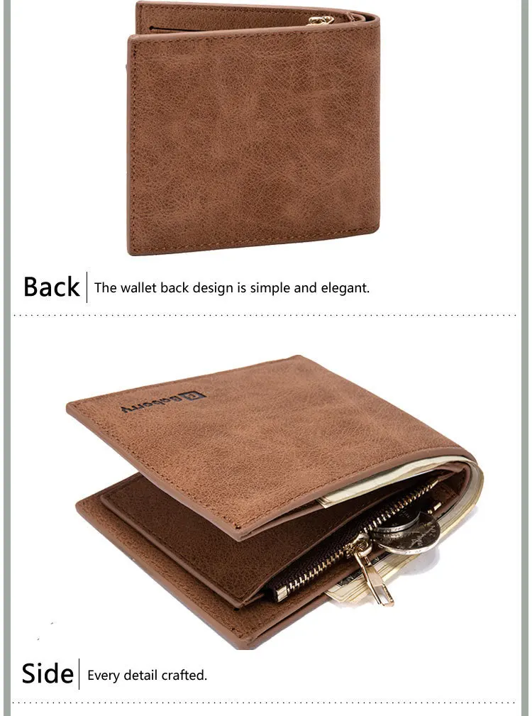 Men Wallet Money Bag Male Bifold PU Leather Coin Change Card Case New Model Style Hot Leisure Urban Compact Hipster Fashion