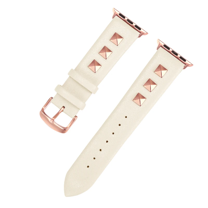 Rivet Style Leather Strap For Apple Watch 7 6 5 4 3 2 Bracelet Band For iwatch 41mm 45mm 44mm 40mm 38/42mm Watchband Accessories