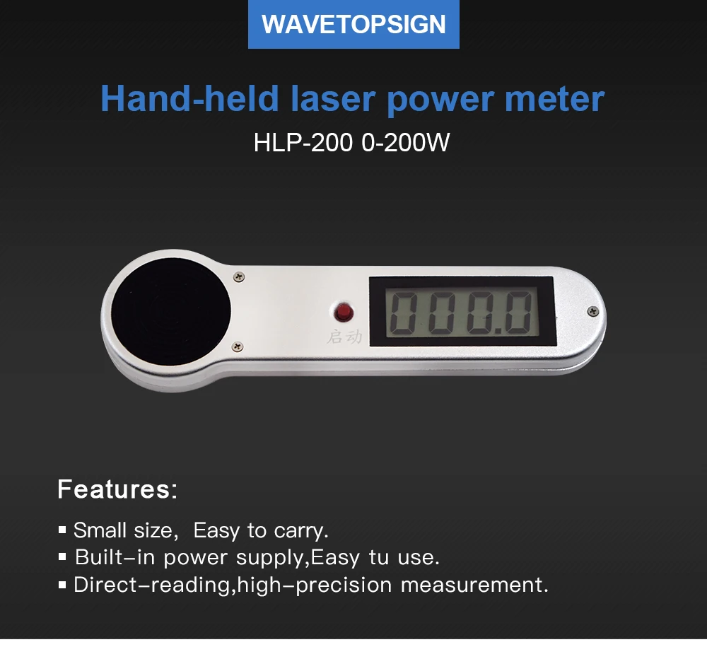 WaveTopSign ручной CO2 лазерный измеритель мощности трубки 0-200 Вт HLP-200 для лазерной гравировальная и режущая машина