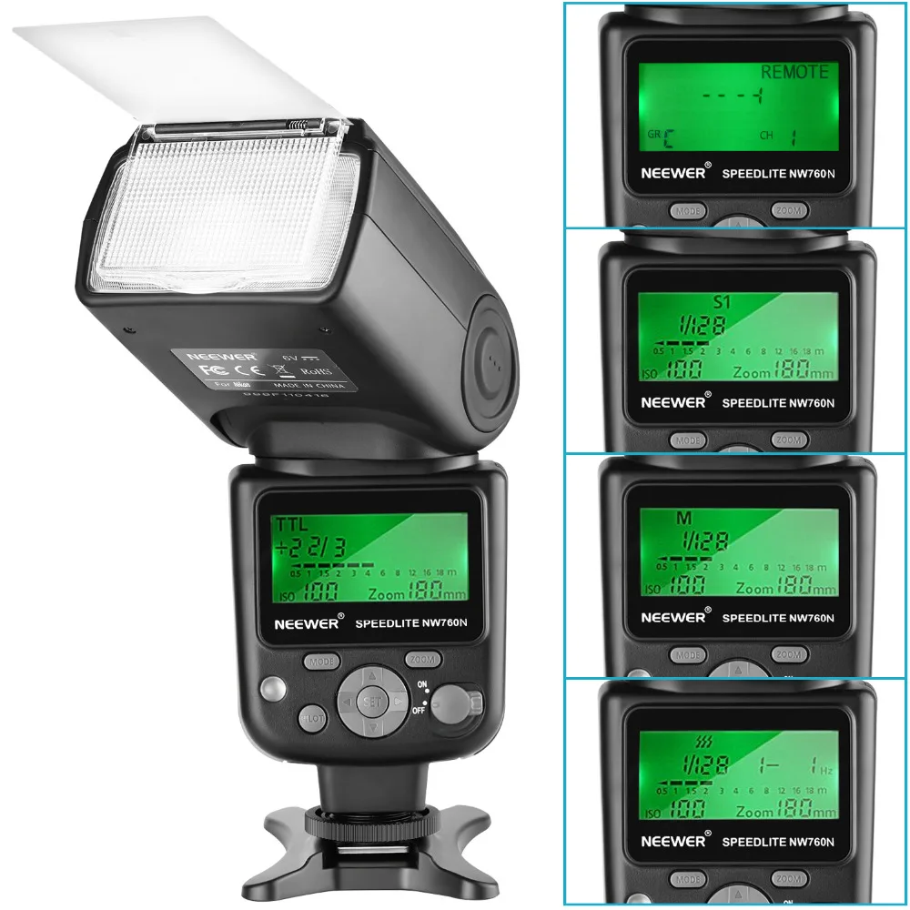 Neewer NW760 дистанционная TTL вспышка Speedlite с ЖК-дисплеем для Nikon D7200 D7100 D7000 D5500 D5300 D5200 D5100